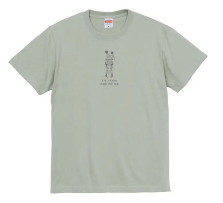 第九回はんだ山車祭りグッズ-Tシャツ大人用<山車>カラー:セージグリーン