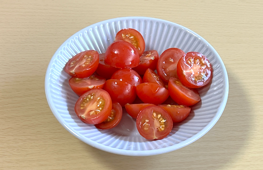 知多半島産ミニトマトと鬼崎海苔のナムル