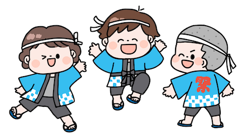 法被を着た子供たち